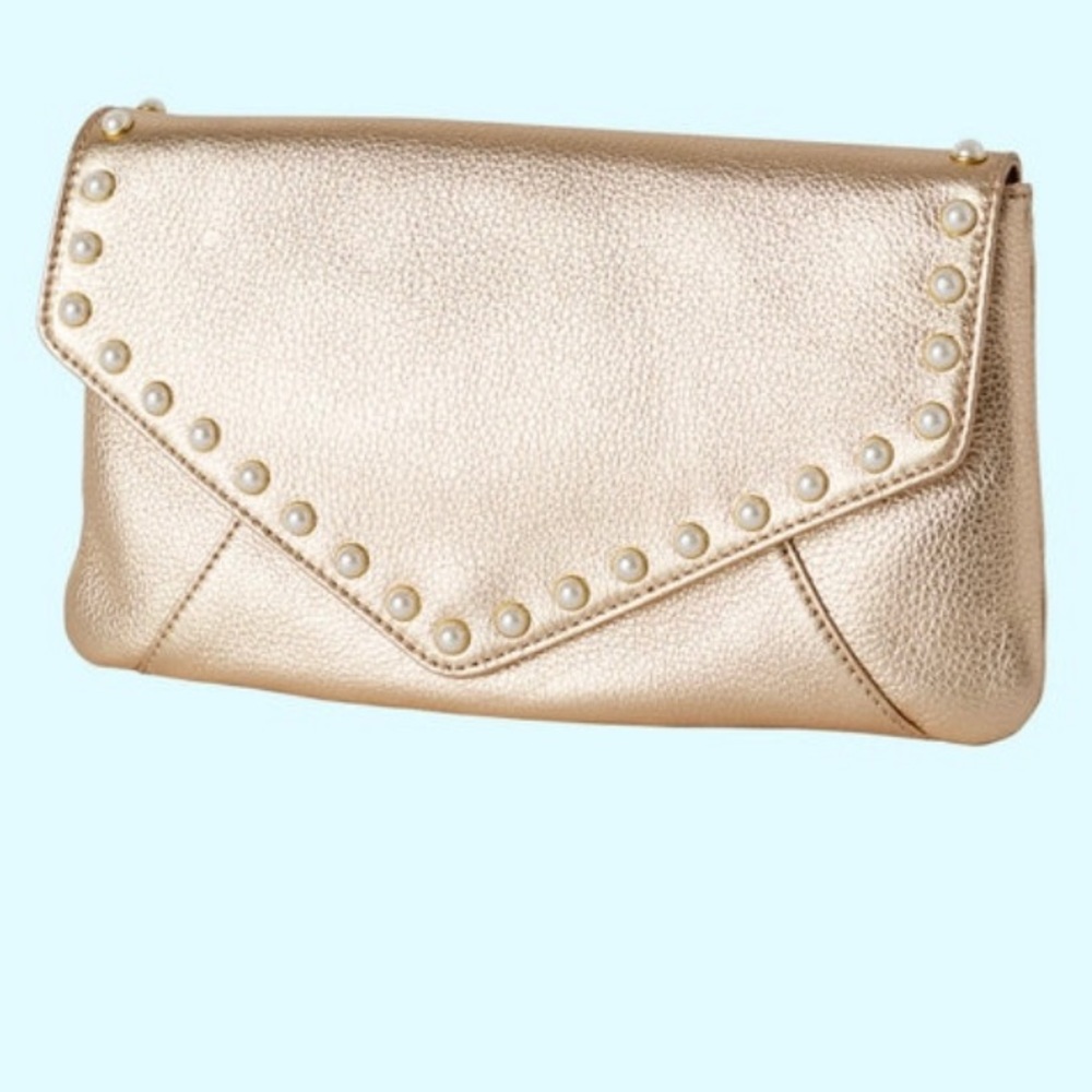 New Lilly Pulitzer Costa Brava Leather Clutch